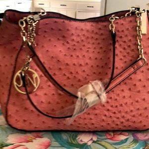 Dusty Rose Purse with chain and strap handles